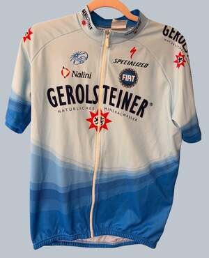 Nalini Gerolsteiner Cycling Jersey Size 4 Blue Full Zip Italy Specialized Fiat